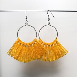 Hoop tassel earrings